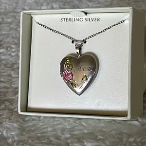 Sterling silver mom locket necklace
